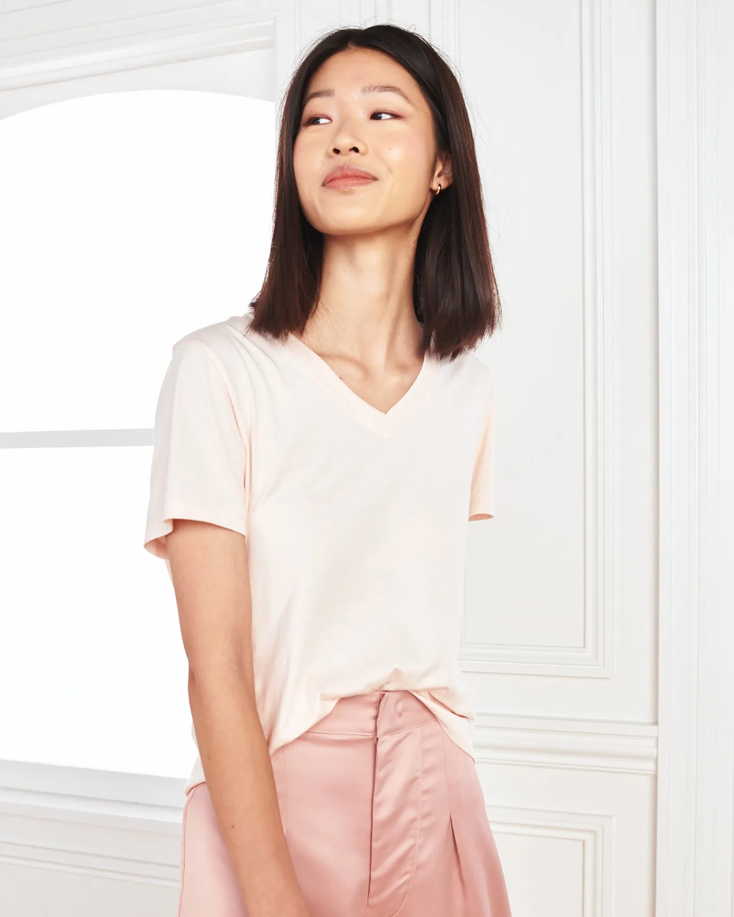 100% Organic Cotton V Neck Tee