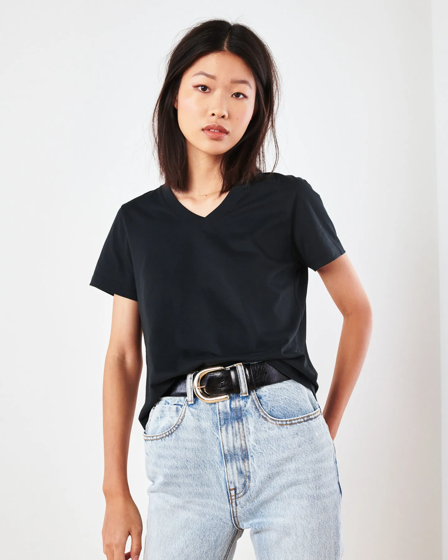 100% Organic Cotton V Neck Tee