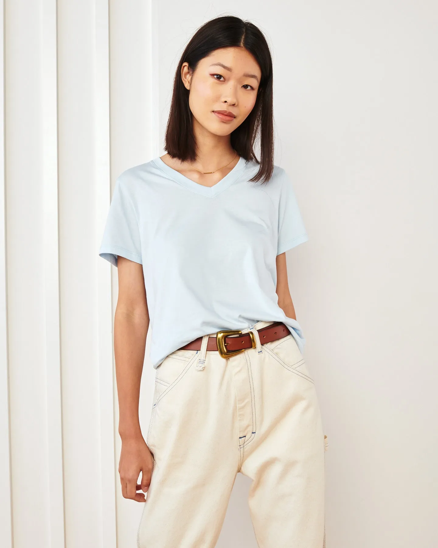 100% Organic Cotton V Neck Tee