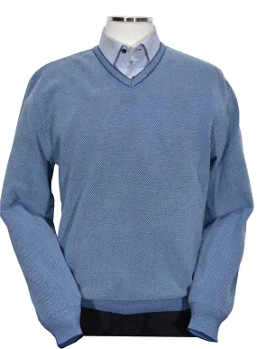 300 Denim Popcorn Stitch Sweater