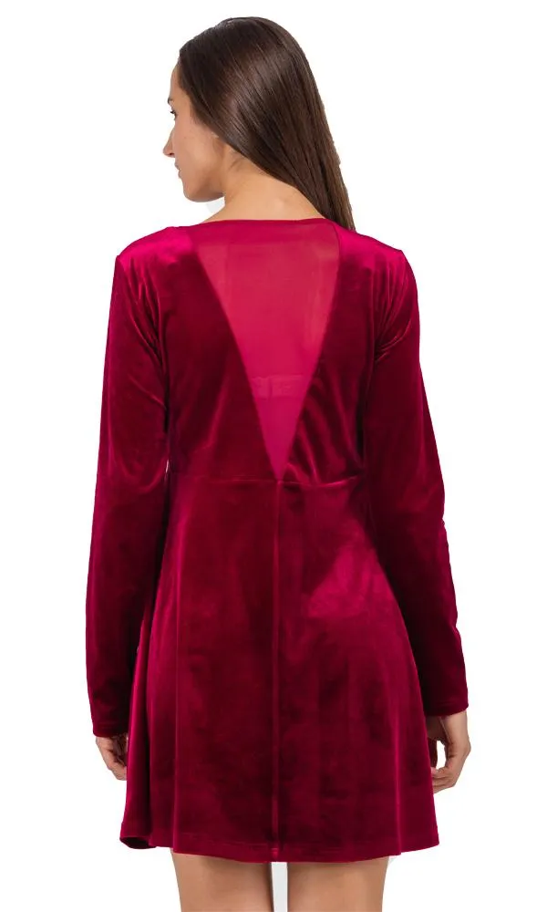 33718 Slip On Short Dress - Burgundy