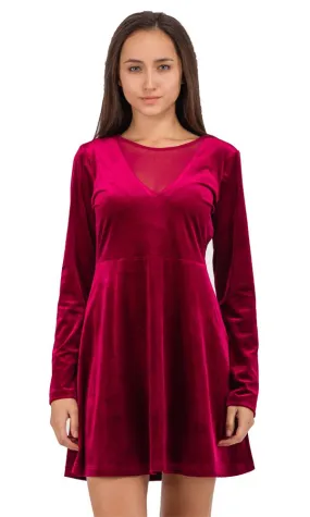 33718 Slip On Short Dress - Burgundy