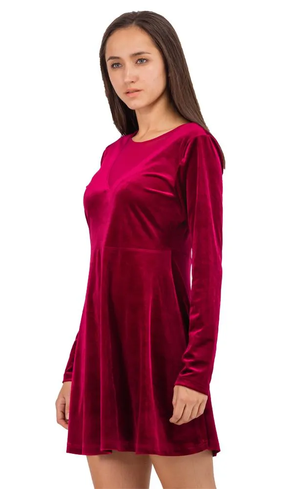 33718 Slip On Short Dress - Burgundy