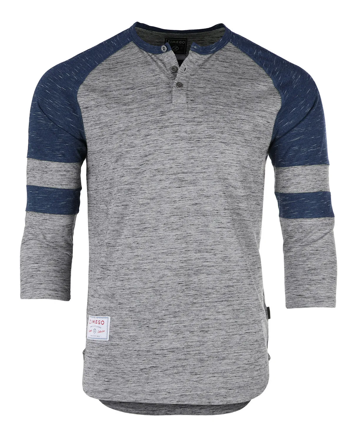 3/4 Sleeve NAVY Baseball Football College Raglan Henley Athletic T-Shirt