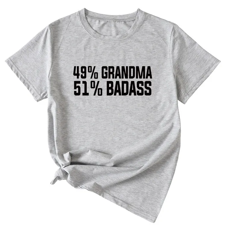 49%GRANDMA Womens Casual Loose Short-sleeved Shirt