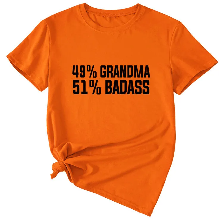 49%GRANDMA Womens Casual Loose Short-sleeved Shirt