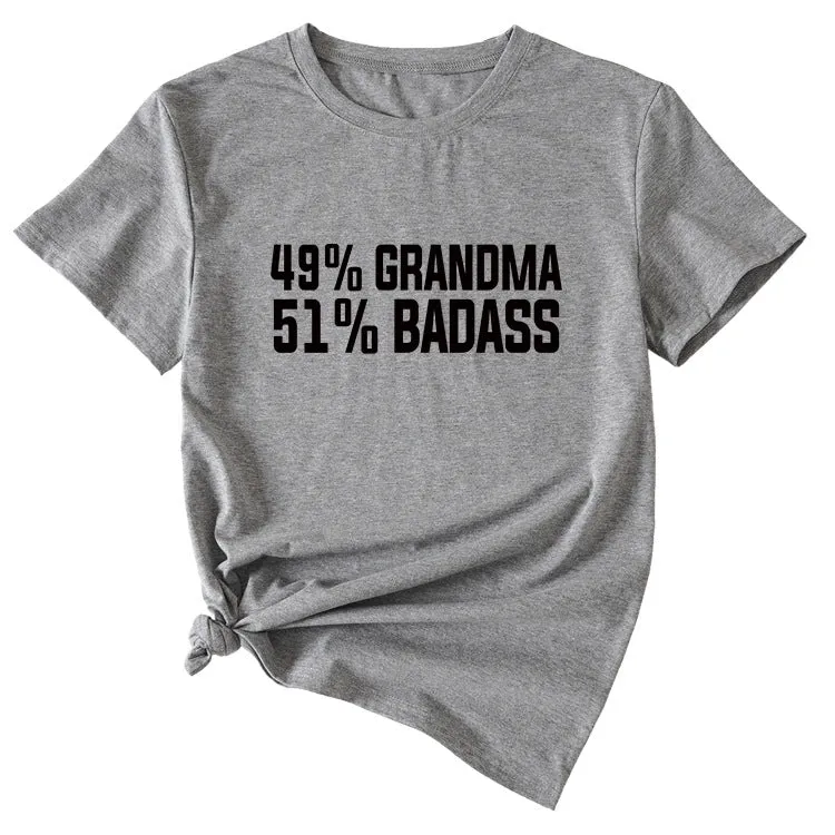 49%GRANDMA Womens Casual Loose Short-sleeved Shirt