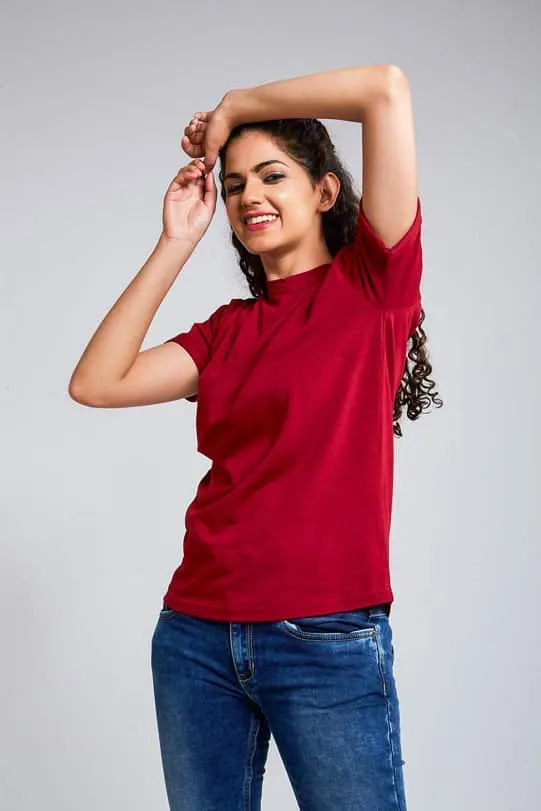 Alexis Maroon Bamboo/Organic Cotton T-shirt