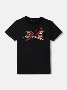 Antony Morato Kids Black Printed Round Neck Short Sleeves T-Shirt