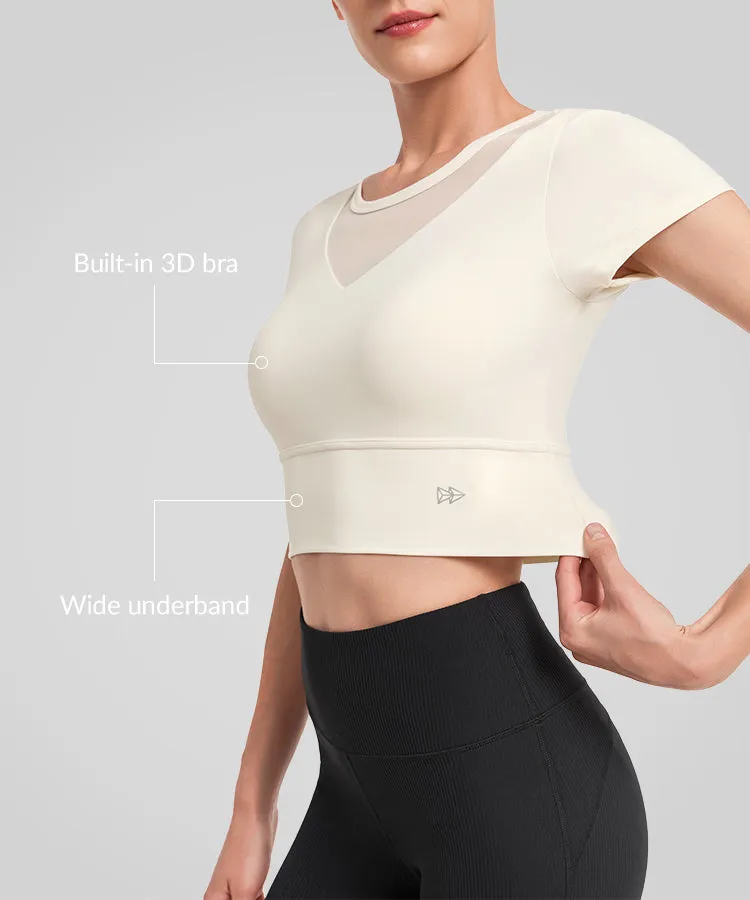 Anywhere Round Neck Mesh Short Running T-shirt | Women's Sports T-shirt