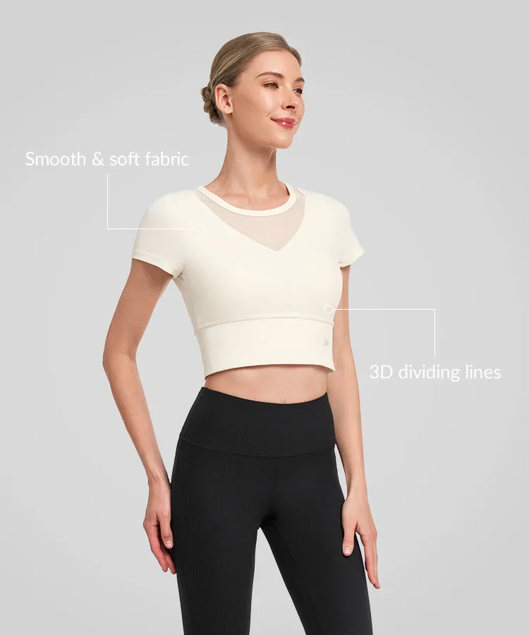 Anywhere Round Neck Mesh Short Running T-shirt | Women's Sports T-shirt