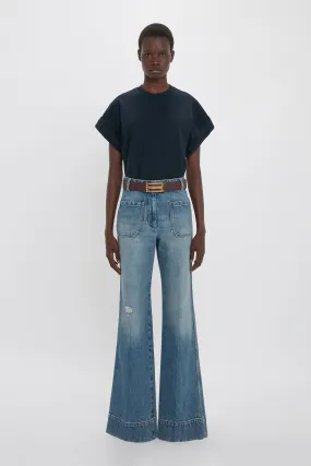 Asymmetric Relaxed Fit T-Shirt In Navy