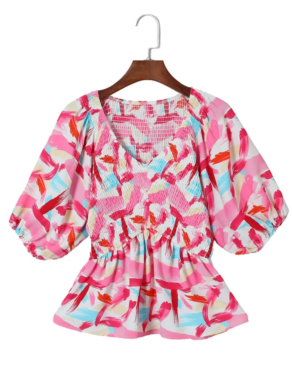 Autumn Abstract Print Blouse