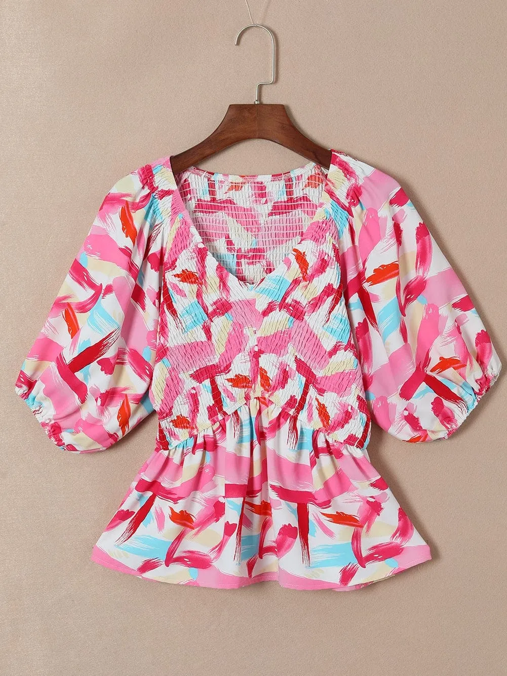Autumn Abstract Print Blouse