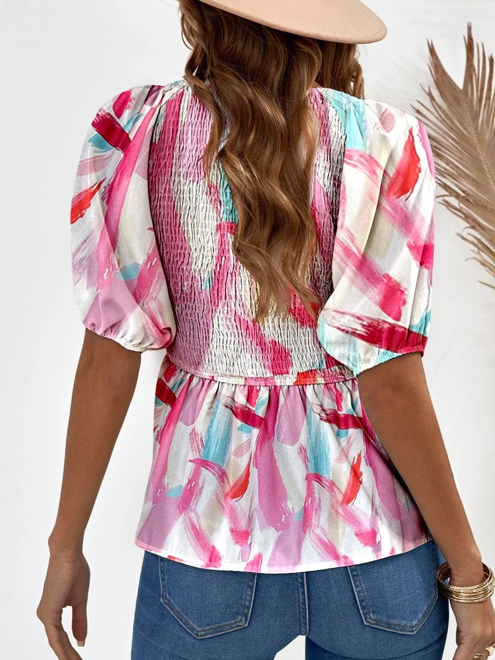 Autumn Abstract Print Blouse