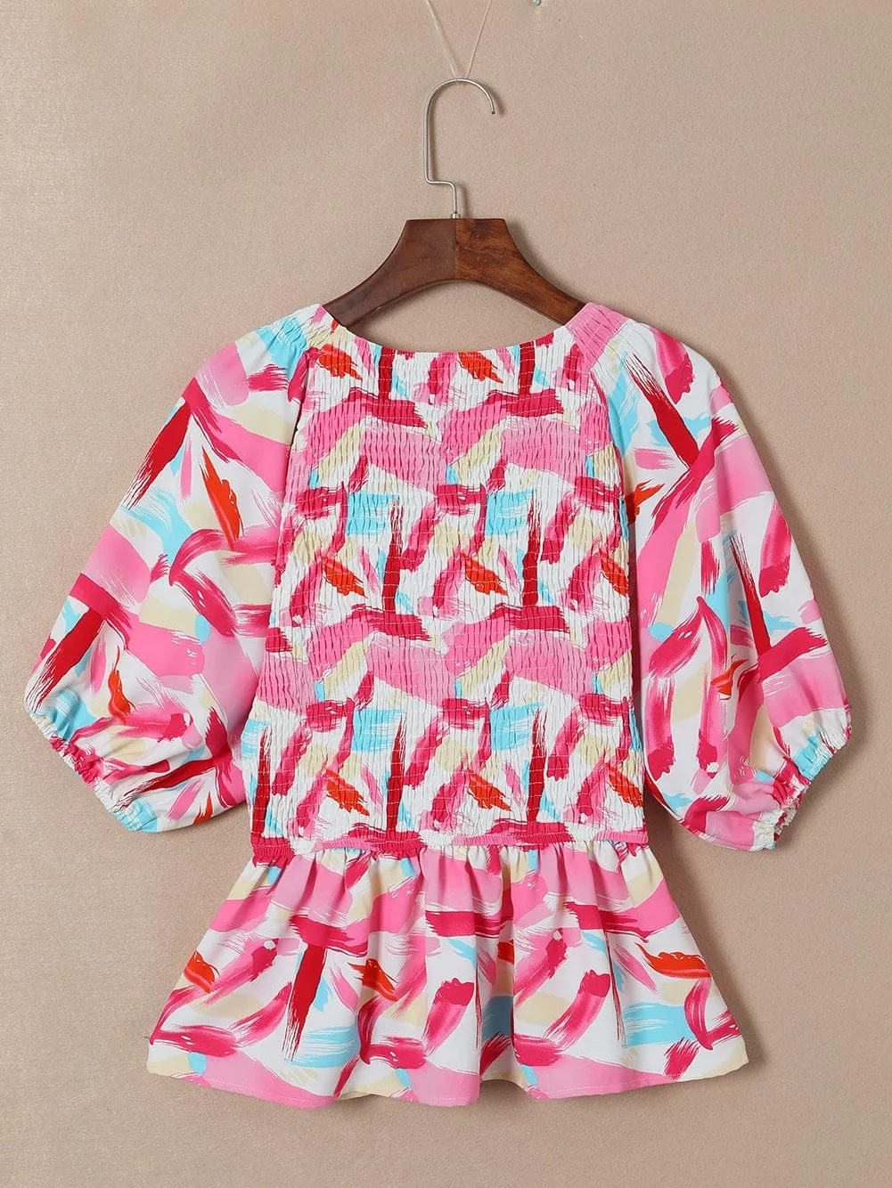 Autumn Abstract Print Blouse