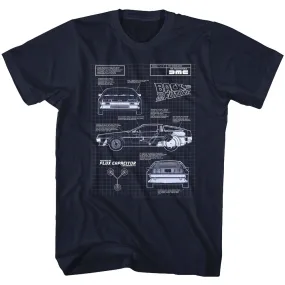 Back To The Future Blueprint Men's T-Shirt