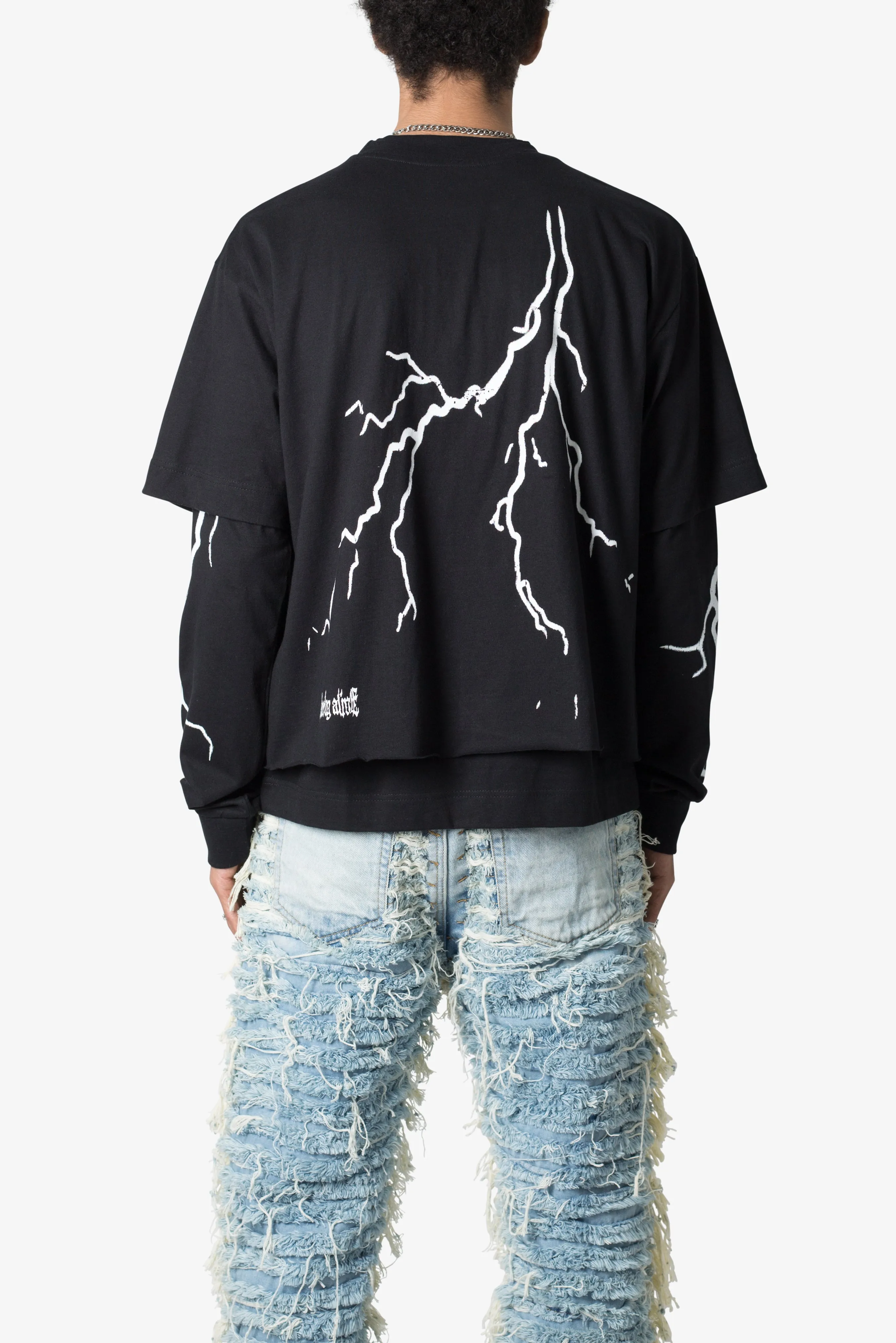 Barely Alive Double Layer Tee - Black