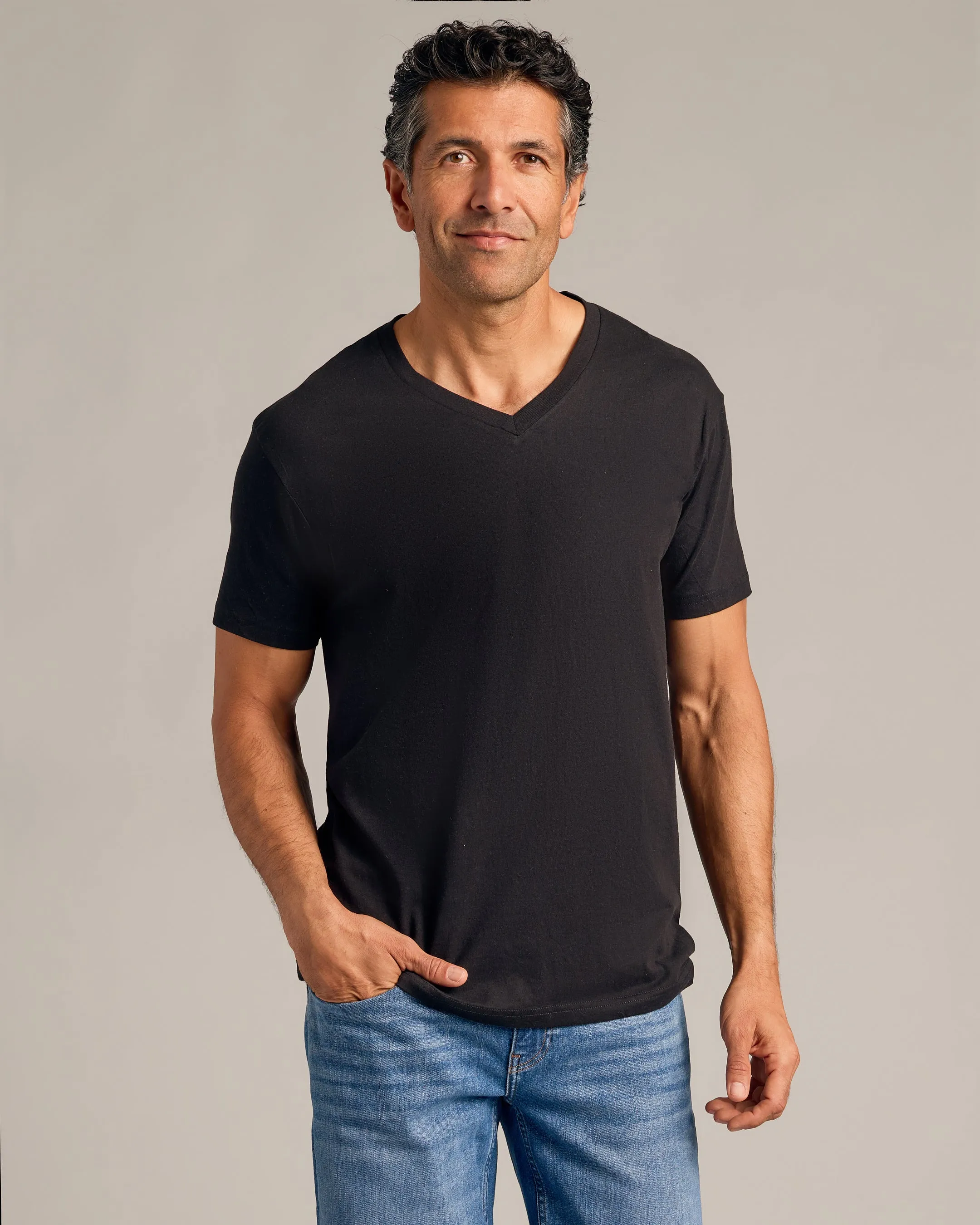 Black V-Neck Tee