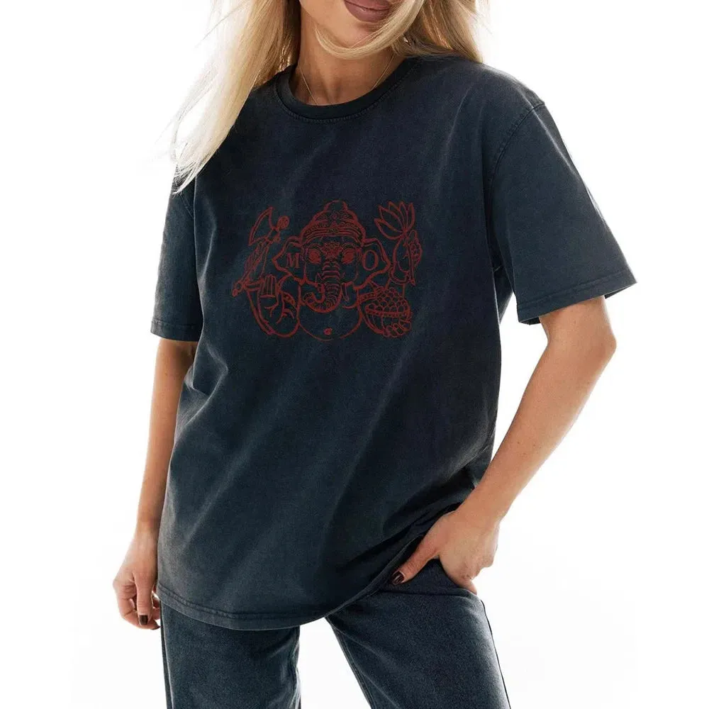 Blessyuki Quality Acid Wash TShirt Plus Size Vintage Style