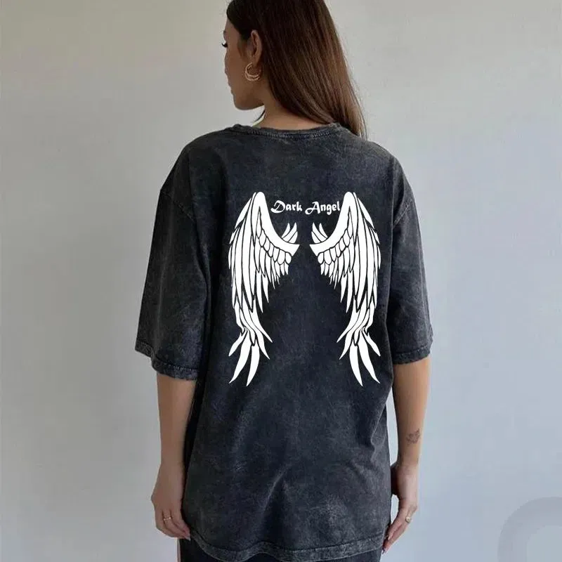 Blessyuki Quality Acid Wash TShirt Plus Size Vintage Style