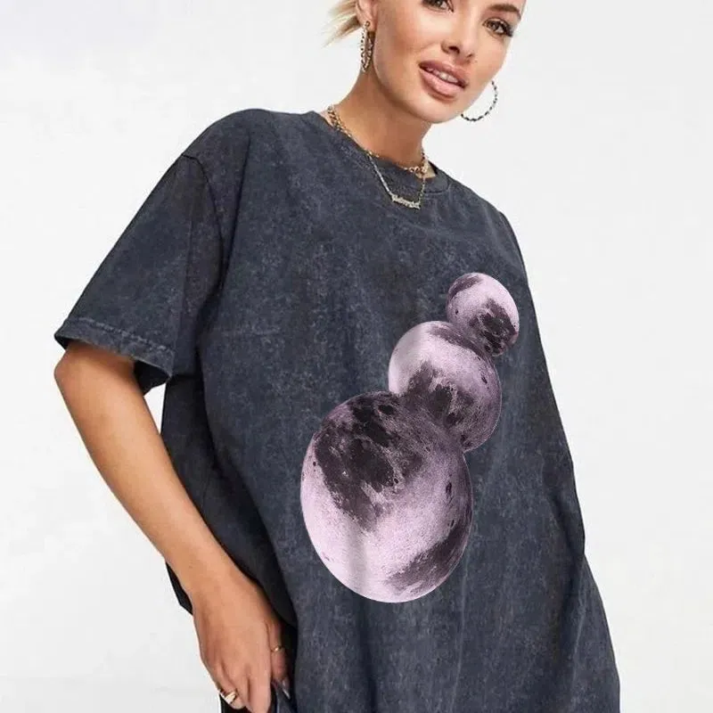 Blessyuki Quality Acid Wash TShirt Plus Size Vintage Style