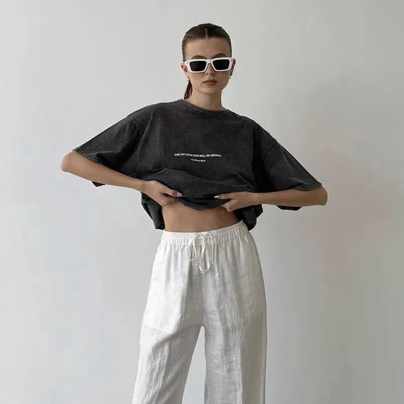 Blessyuki Quality Acid Wash TShirt Plus Size Vintage Style