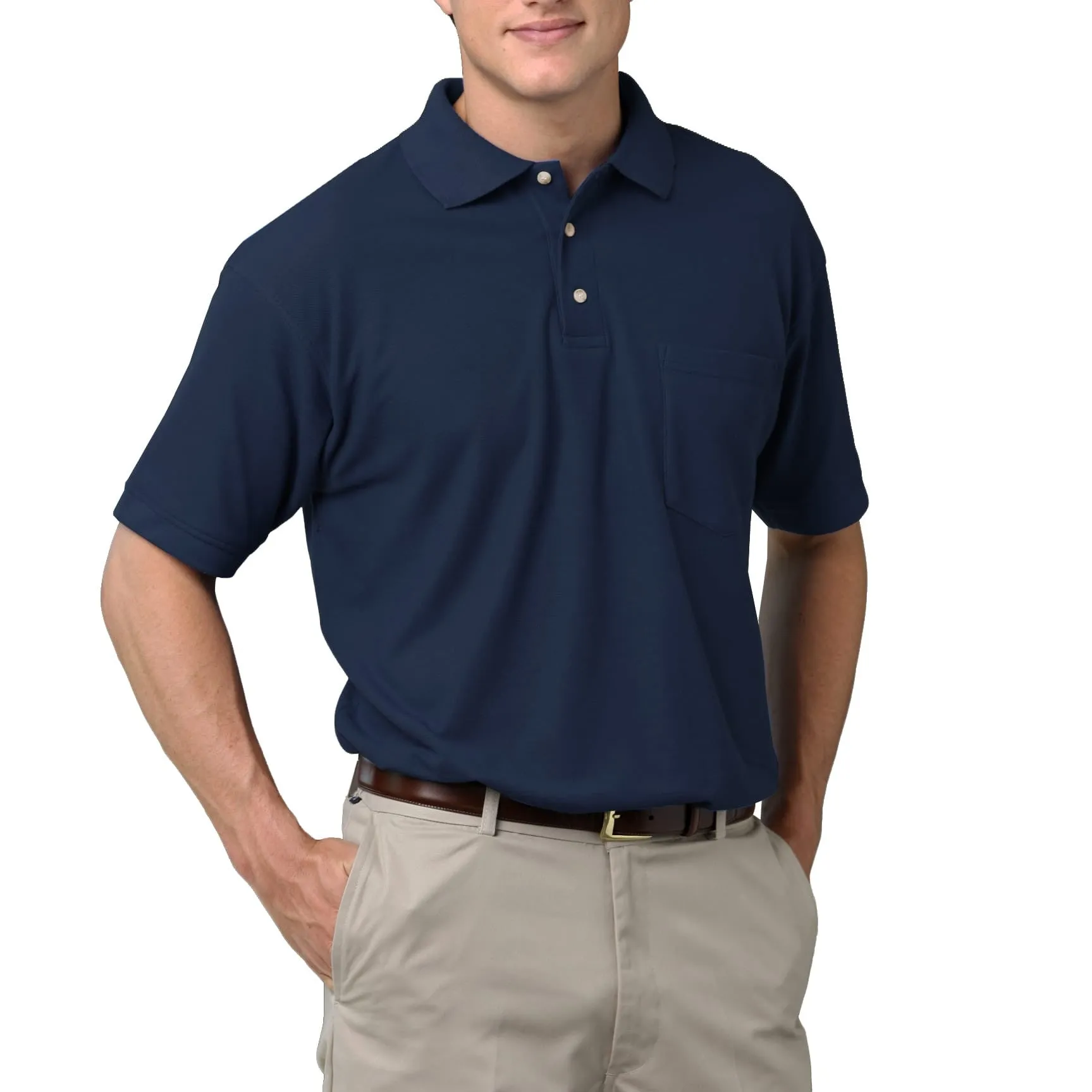 Blue Generation Men's 60/40 Pique Polo Shirt With Pocket