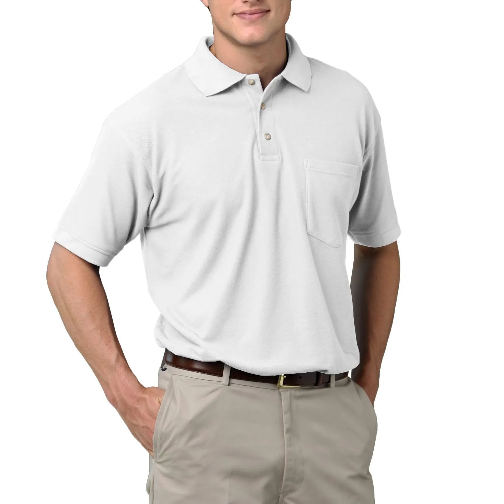 Blue Generation Men's 60/40 Pique Polo Shirt With Pocket