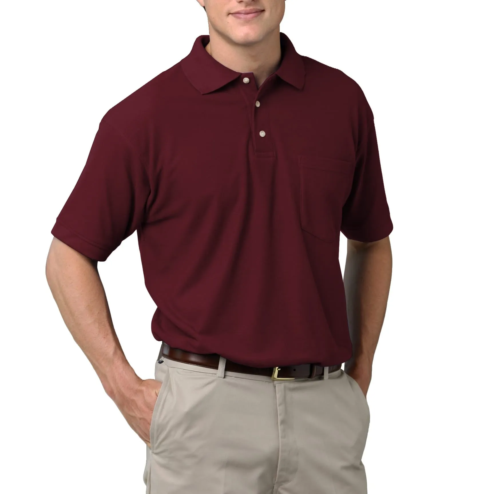 Blue Generation Men's 60/40 Pique Polo Shirt With Pocket