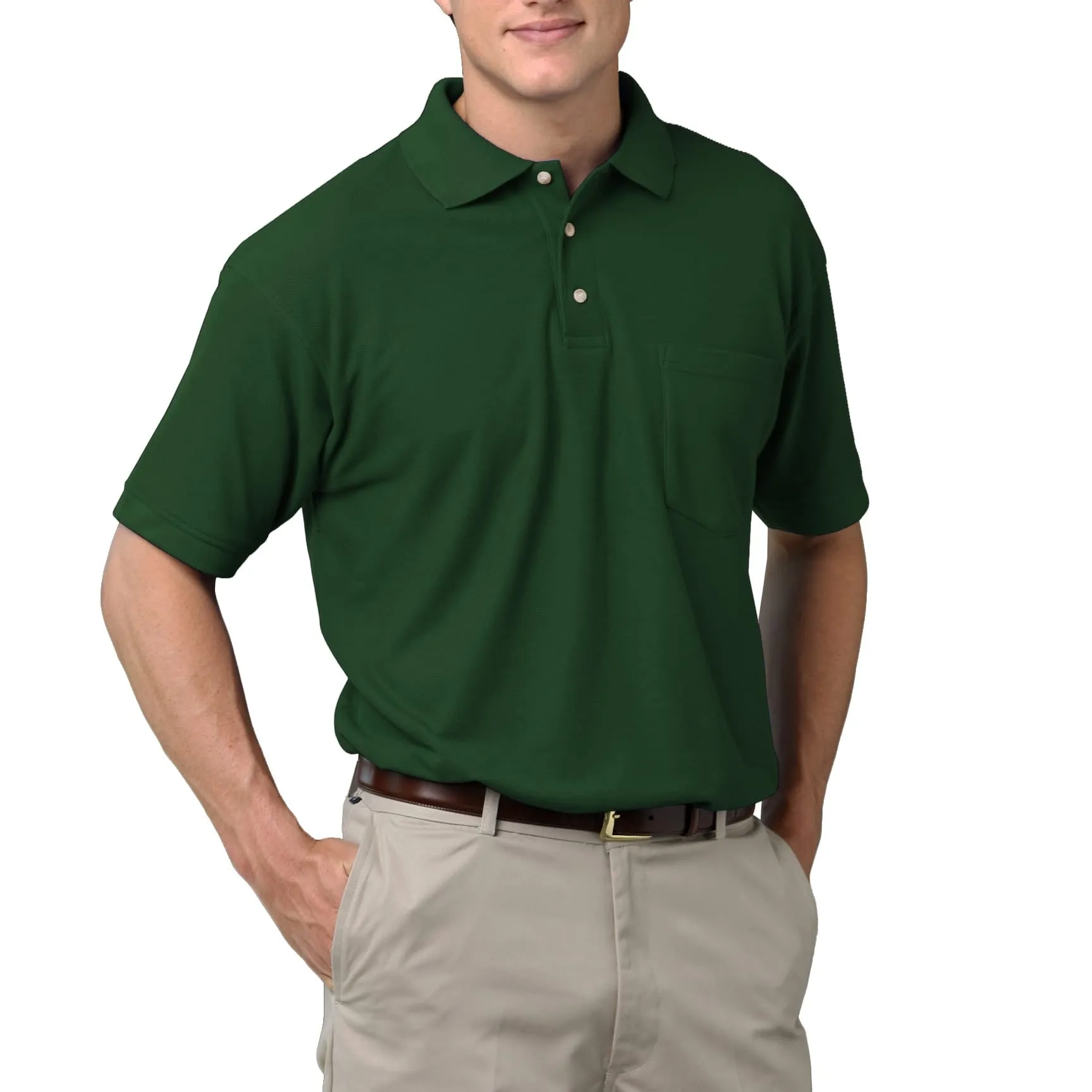 Blue Generation Men's 60/40 Pique Polo Shirt With Pocket