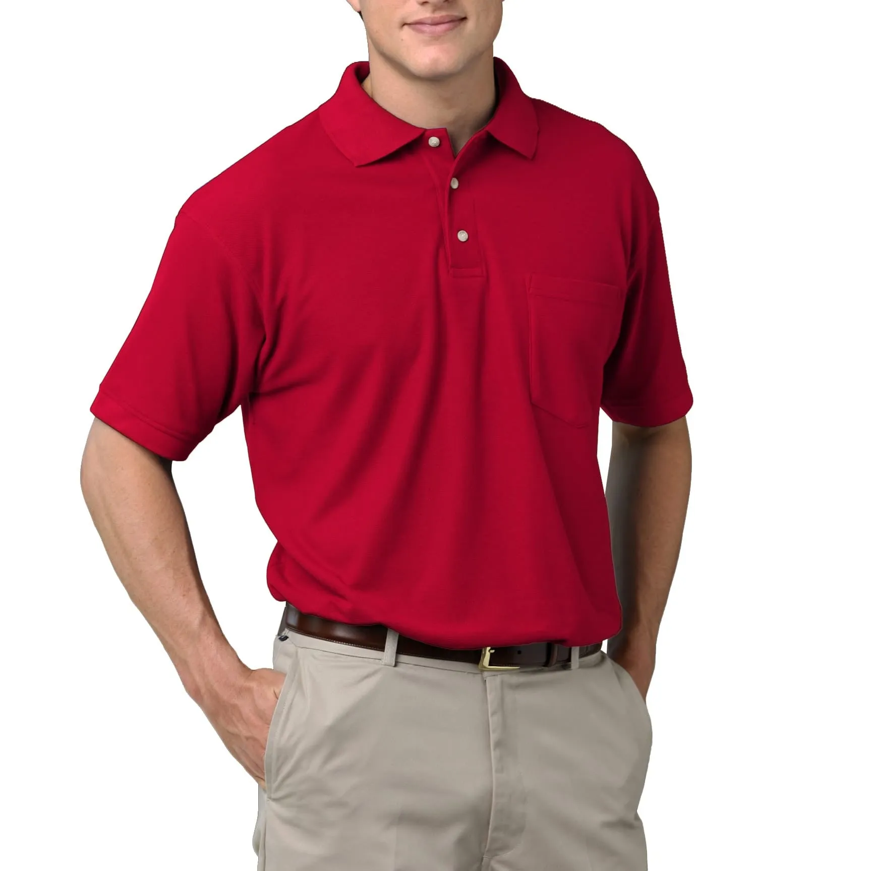 Blue Generation Men's 60/40 Pique Polo Shirt With Pocket