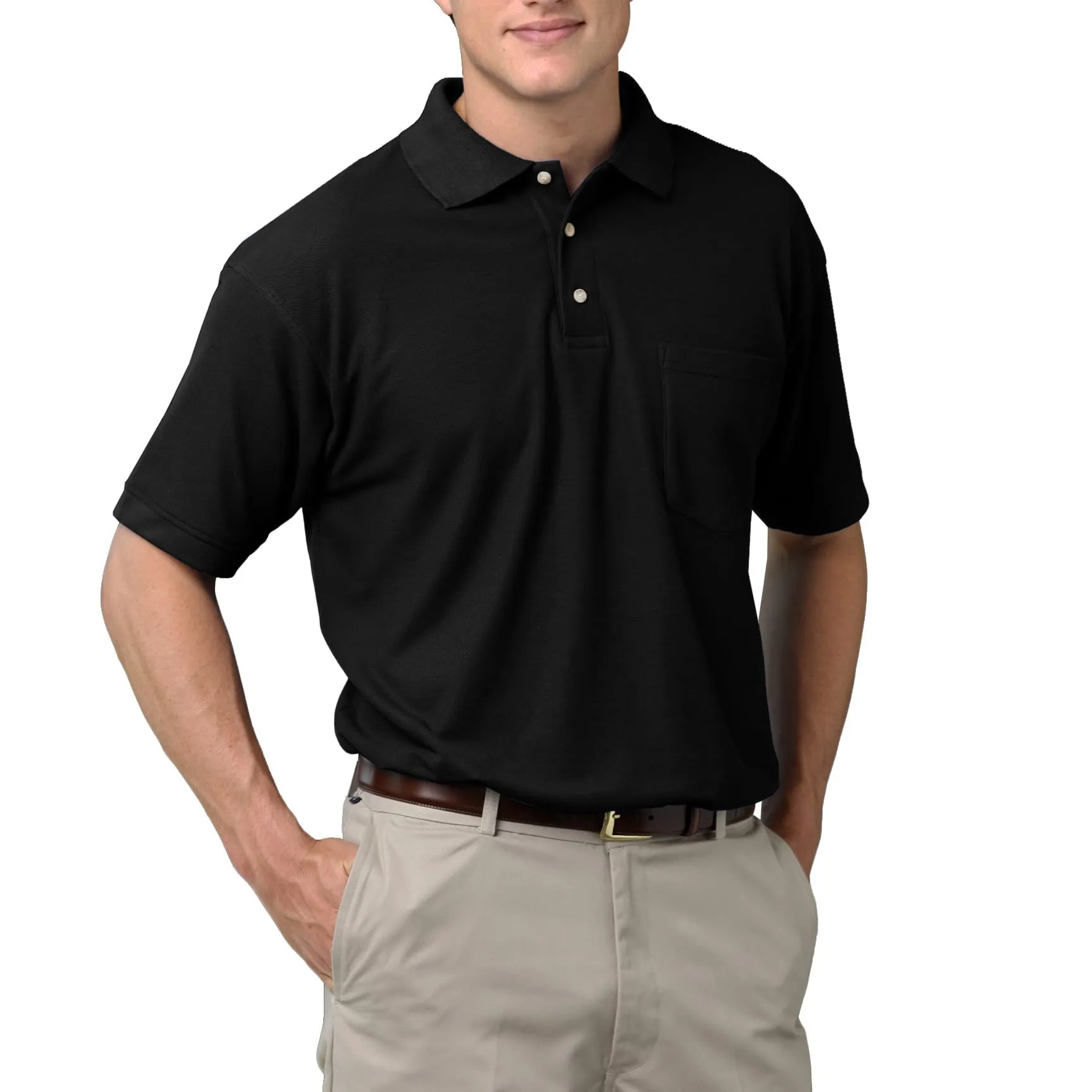 Blue Generation Men's 60/40 Pique Polo Shirt With Pocket