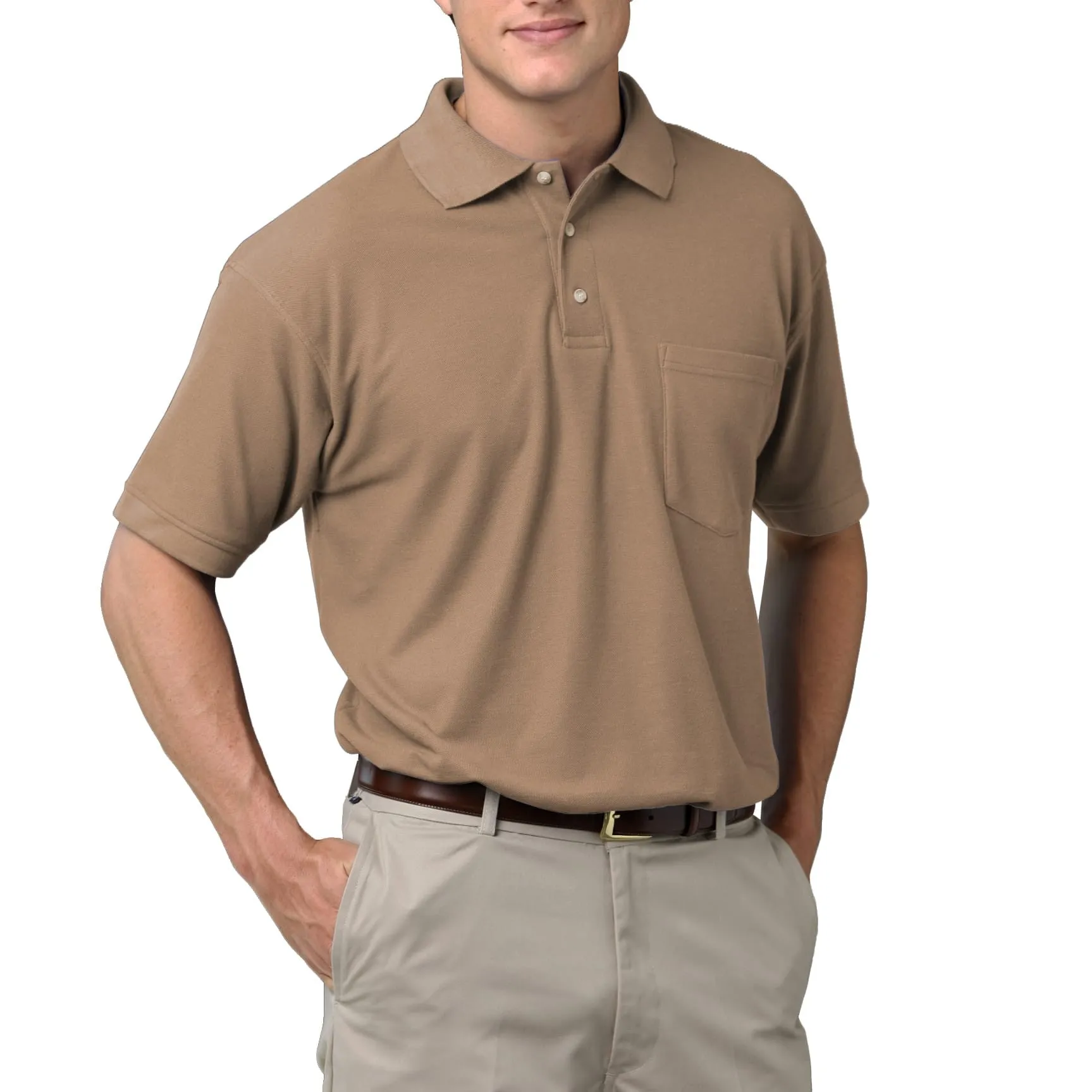 Blue Generation Men's 60/40 Pique Polo Shirt With Pocket