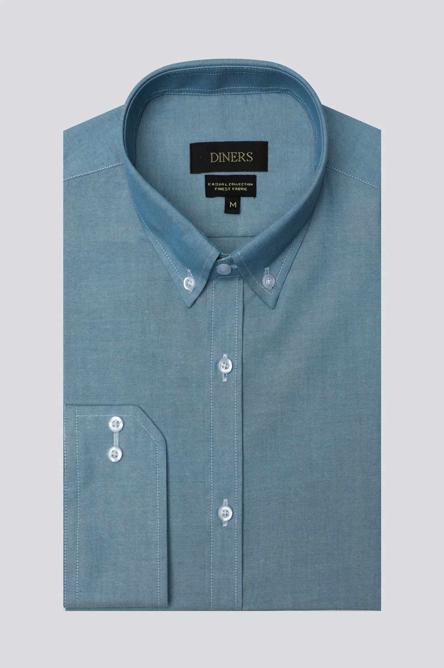 Blue Pinpoint Self Casual Shirt