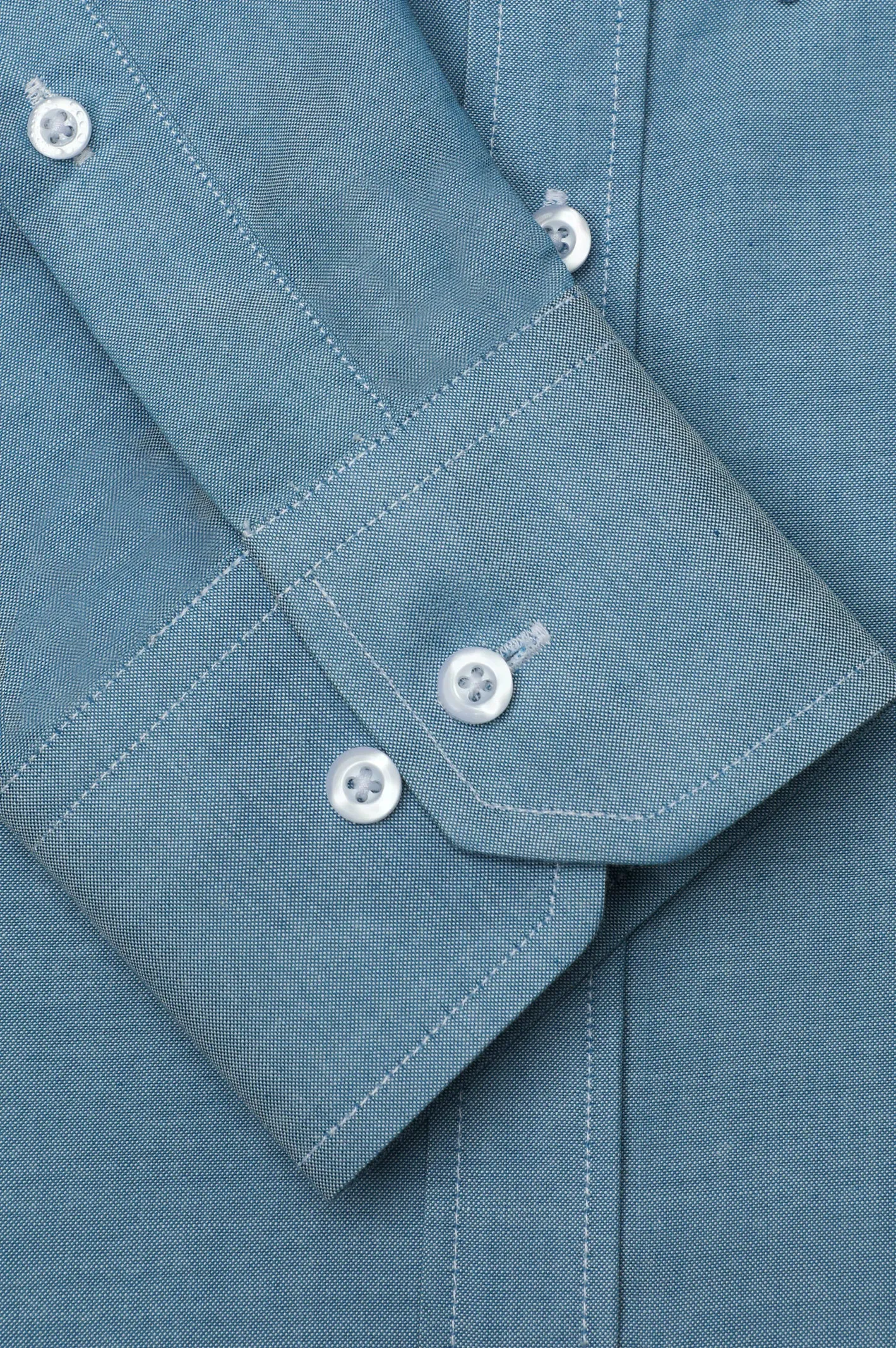 Blue Pinpoint Self Casual Shirt