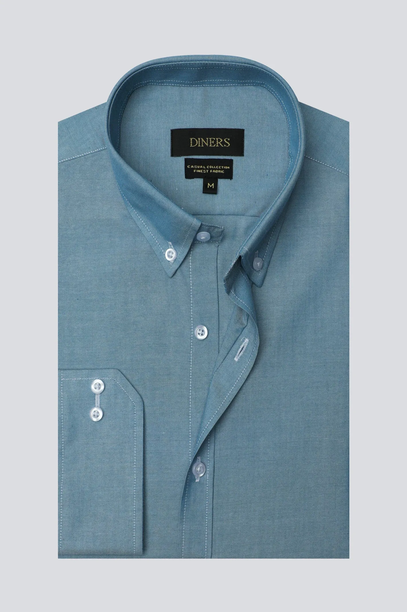 Blue Pinpoint Self Casual Shirt