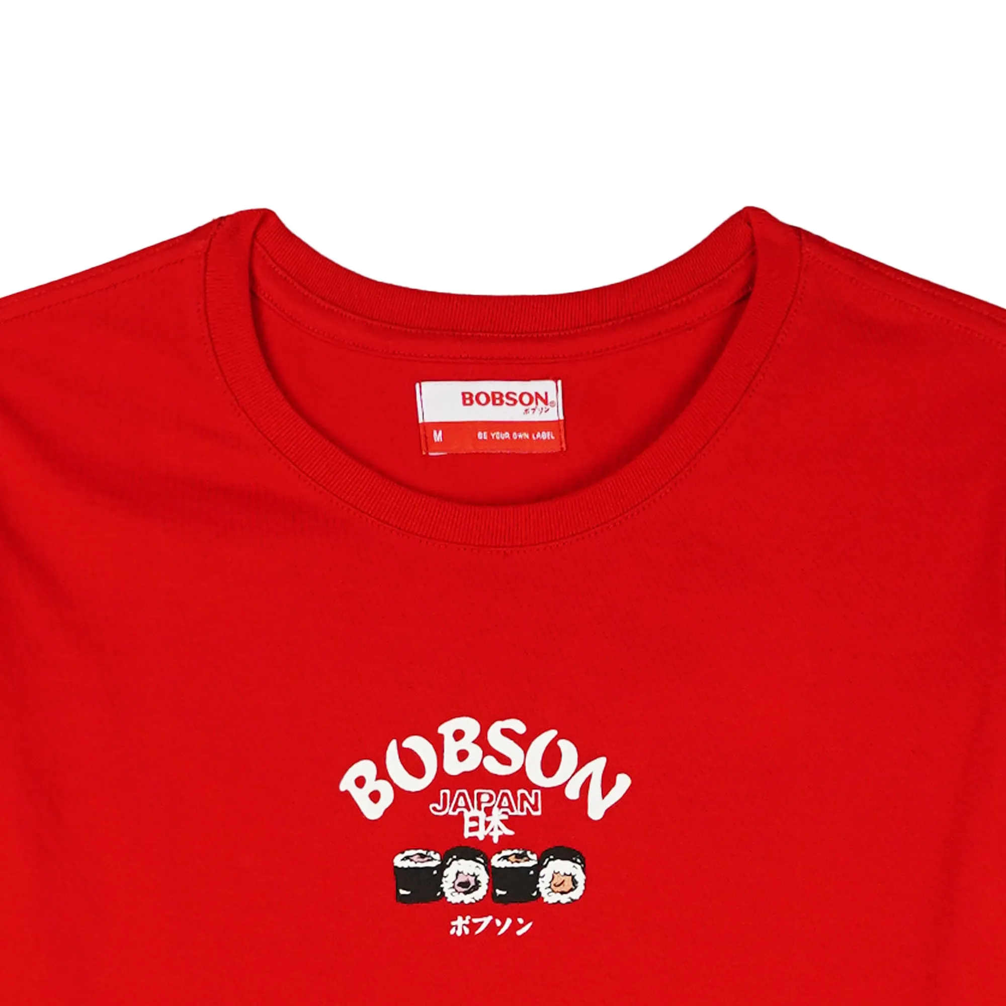 Bobson Japanese Ladies Basic Tees for Women Trendy fashion High Quality Apparel Comfortable Casual Top for Women Boxy Fit 148163-U (Barbados Cherry)