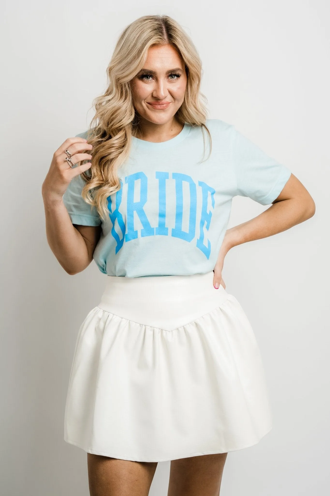 Bride XL short sleeve crew ice blue