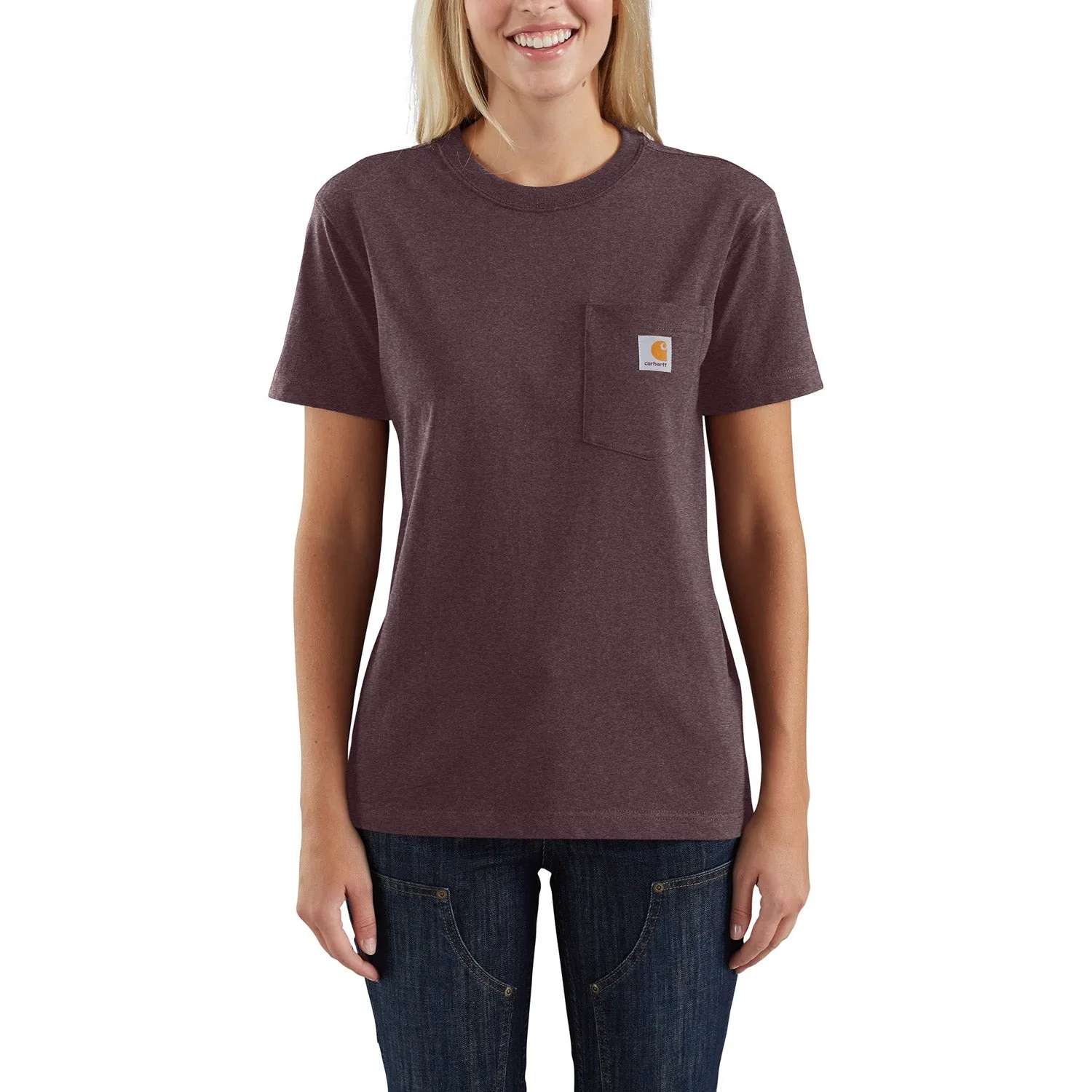 Carhartt Women's Short Sleeve Pocket T-Shirt_Blackberry Heather