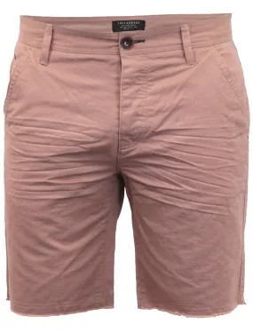 Chester Raw Hem Chino Shorts in Powder Pink