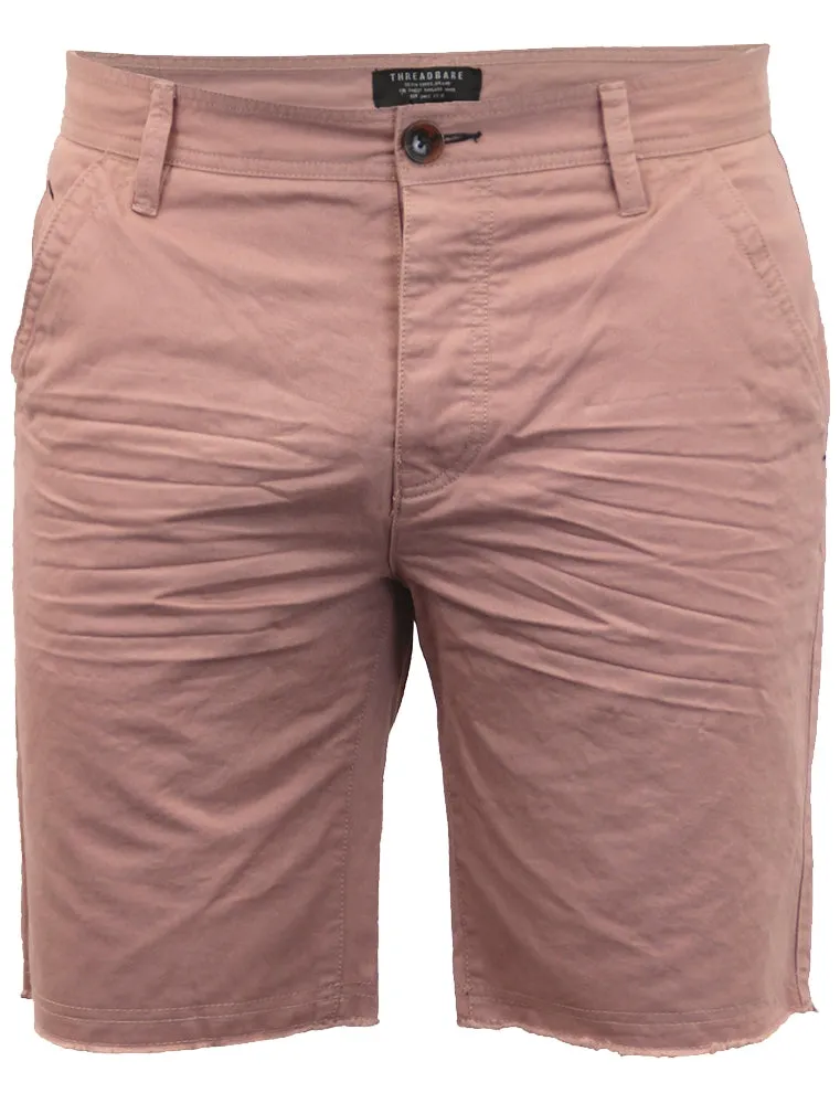 Chester Raw Hem Chino Shorts in Powder Pink