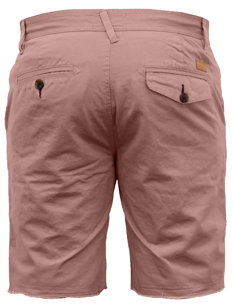 Chester Raw Hem Chino Shorts in Powder Pink