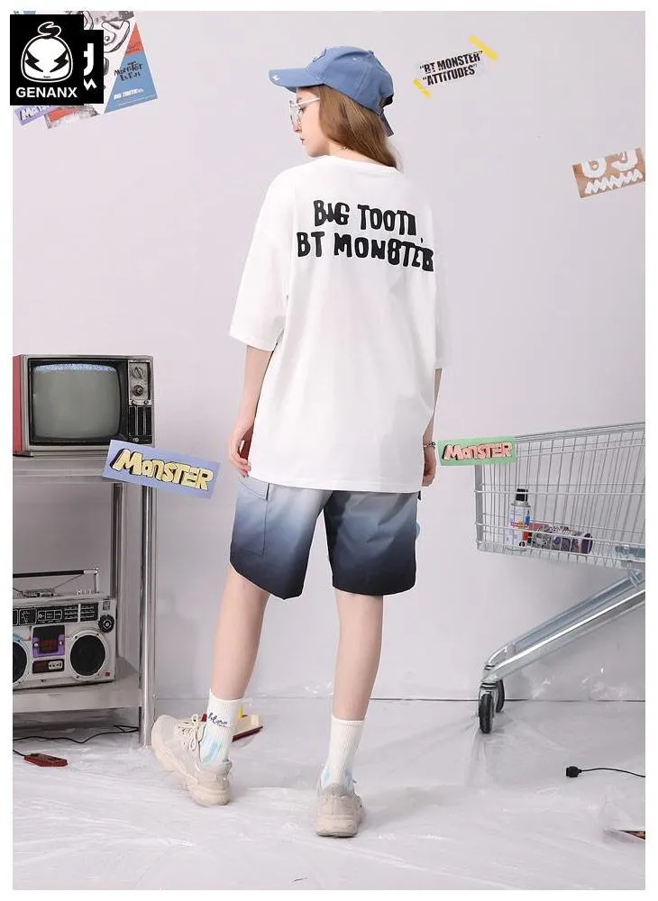 Contrast Color Multi-Pocket Chest Pack T-Shirt