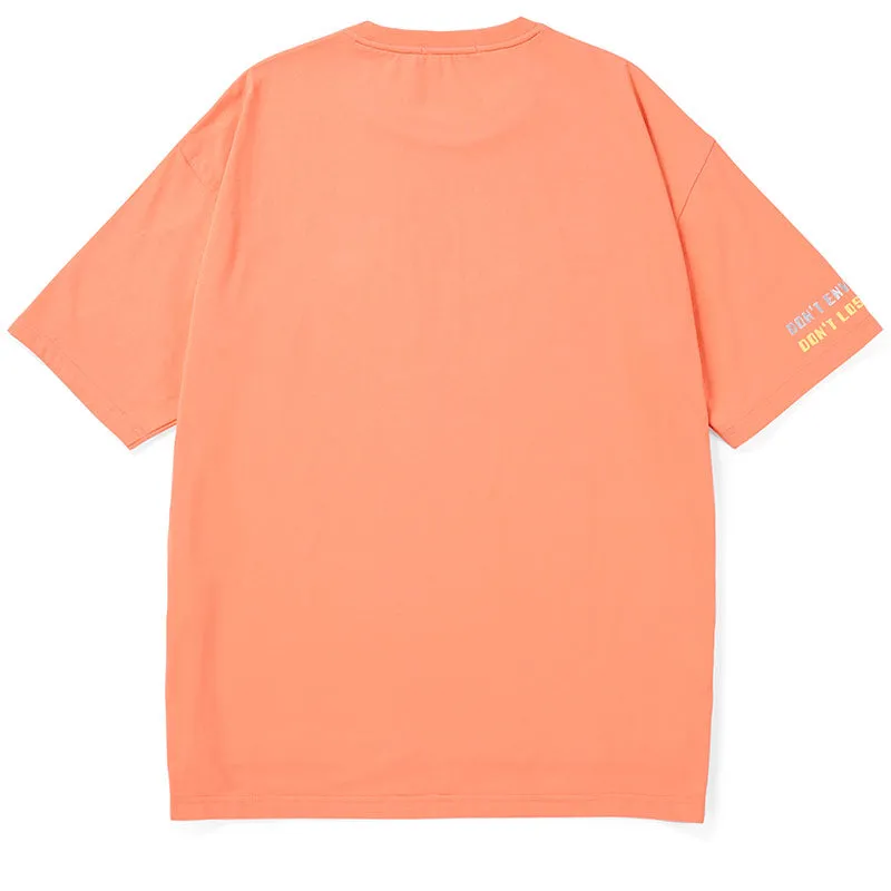 Contrast Color Strip Star Cartoon Print T-Shirt