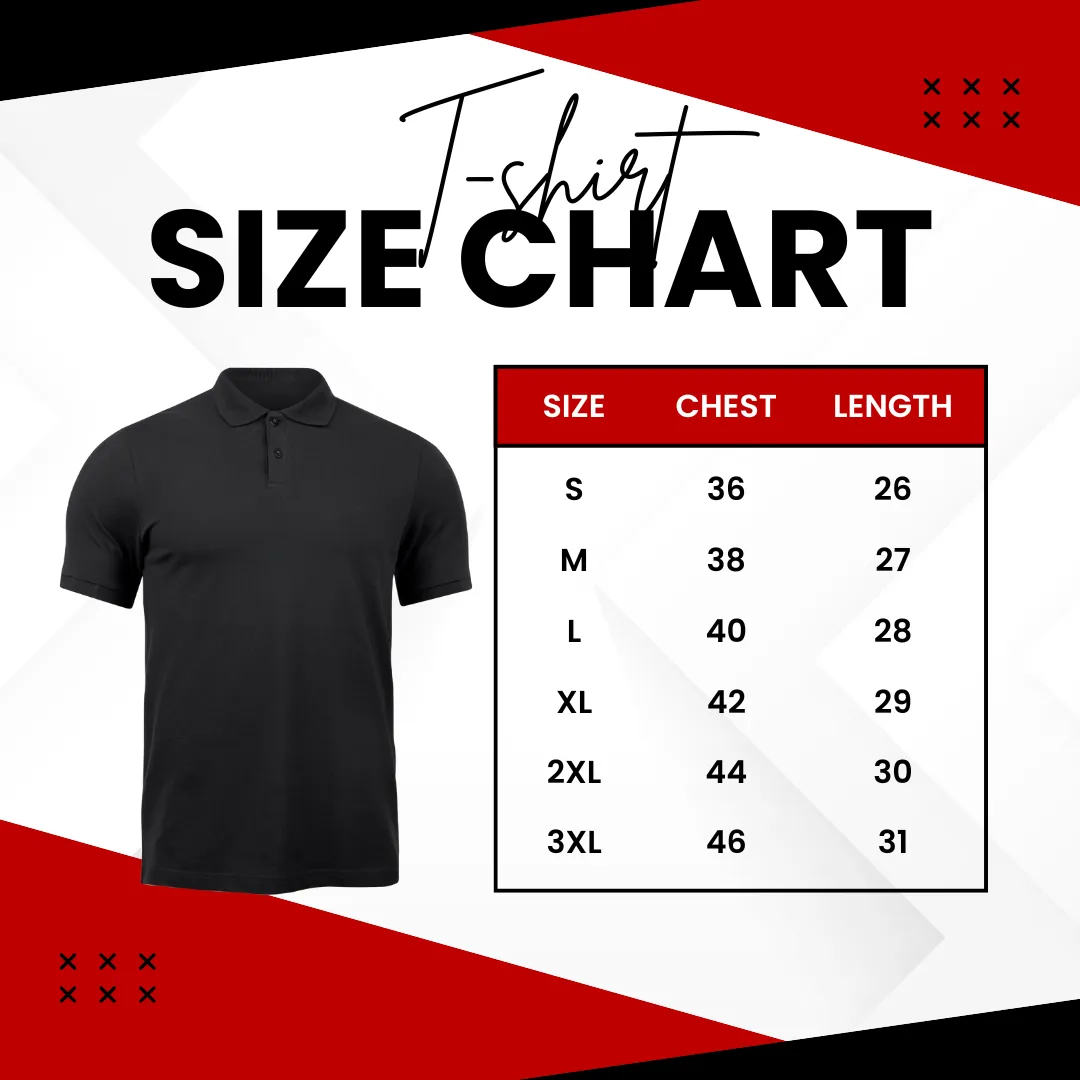 Crimson Red & Black Navy Polo T-Shirt with Melange Pattern