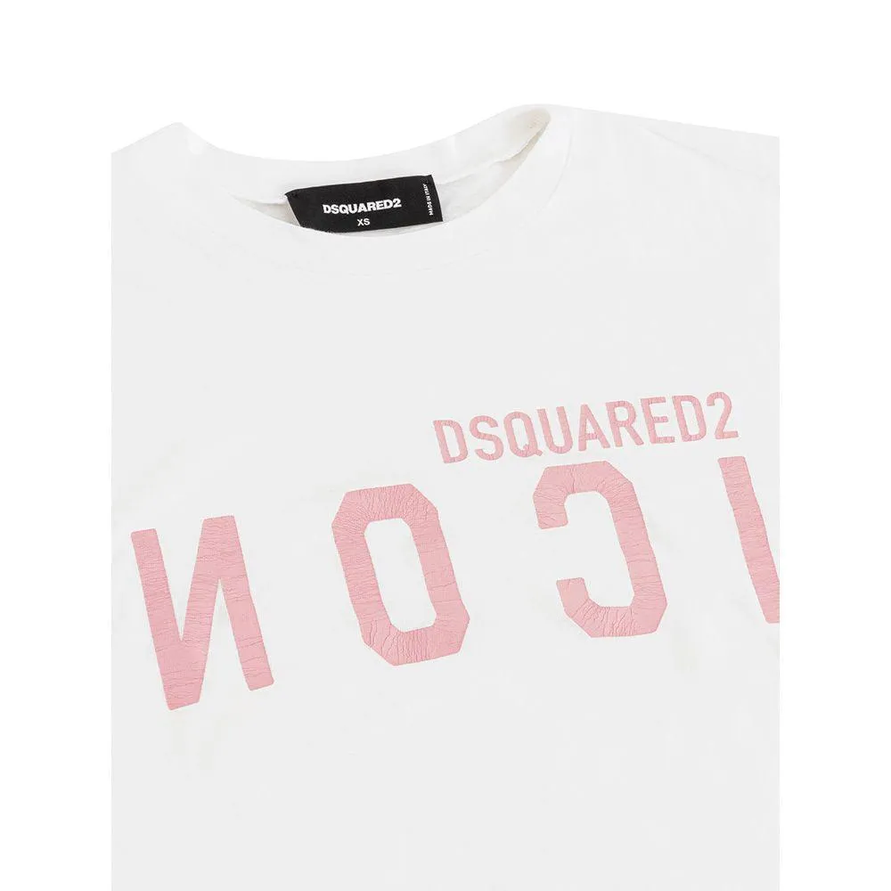 Dsquared2 Elegant Bomuld Hvid Tee for Stylish Dame