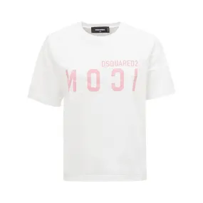 Dsquared2 Elegant Bomuld Hvid Tee for Stylish Dame