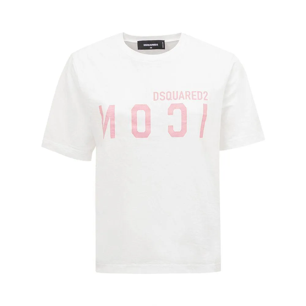 Dsquared2 Elegant Bomuld Hvid Tee for Stylish Dame