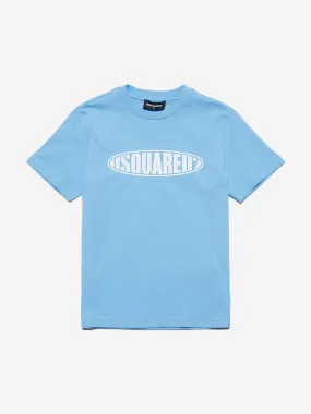 Dsquared2 Kids Rounded Logo T-Shirt in Blue